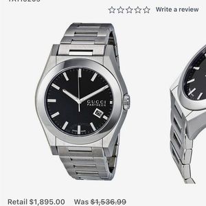 GUCCI 115XL Pantheon YA115201 Automatic Dark Gray Bracelet Mens Watch